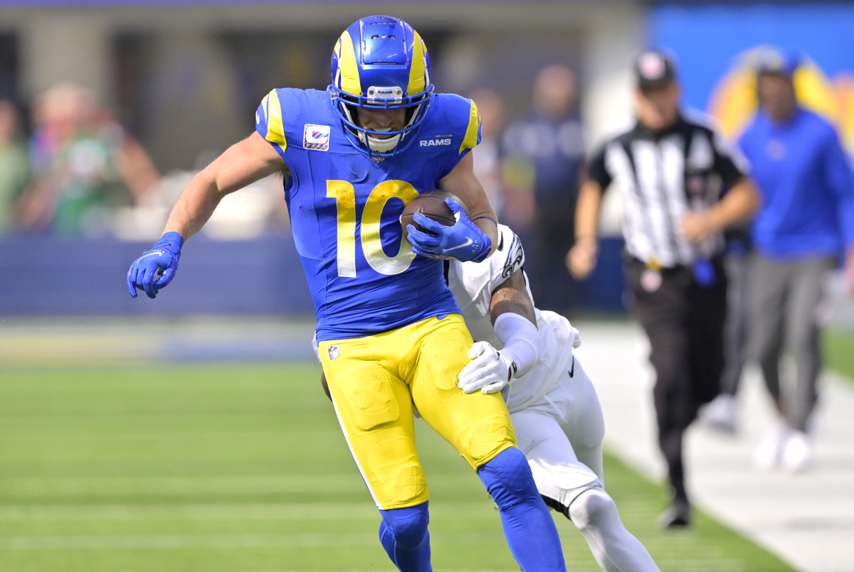 Kupp attempting to gain yards after the catch against the Eagles.